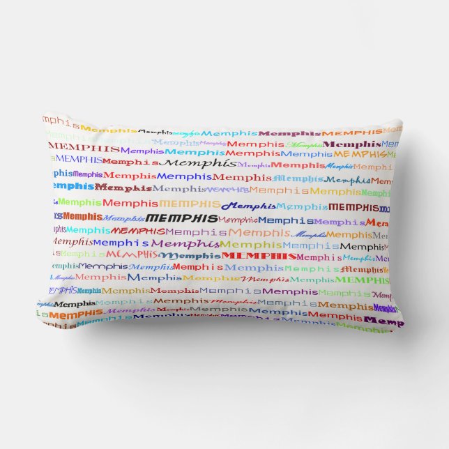 Rectangle Memphis Text Design II Lumbar Coussin (Recto)