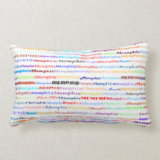 Rectangle Memphis Text Design II Lumbar Coussin