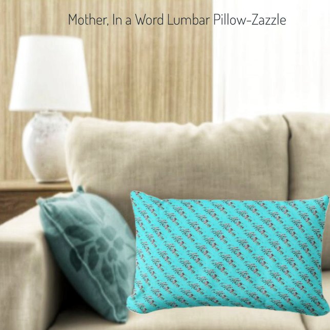 Rectangle Mère, dans un mot Lumbar Coussin (Créateur téléchargé)