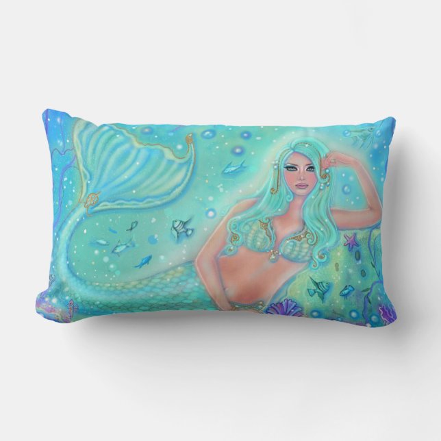 Rectangle Mermaid "Eira" par Renee Lavoie Accent Coussin (Recto)