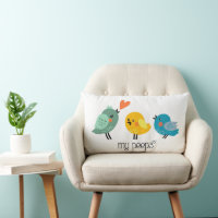 Mes Peeps | Coussin d'oiseaux mignon | Main dessin