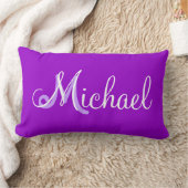 Rectangle Michael Purple Lumbar Coussin personnalisé (Couverture)