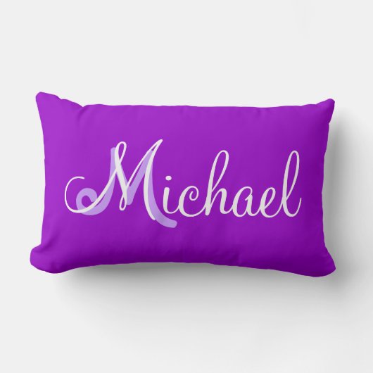 Rectangle Michael Purple Lumbar Coussin personnalisé (Recto)