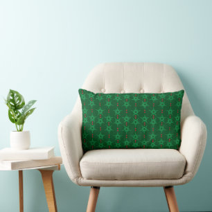Rectangle Mid Mod Garland Green Lumbar Coussin