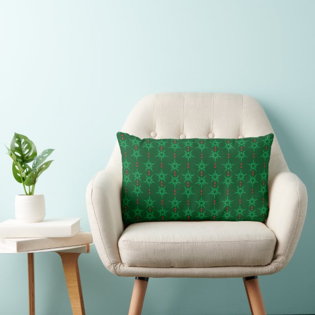 Rectangle Mid Mod Garland Green Lumbar Coussin (Chaise)