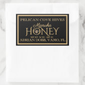 Rectangle Miel Étiquette Black Gold Vintage Bee (Sac)