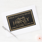 Rectangle Miel Étiquette Black Gold Vintage Bee (Enveloppe)