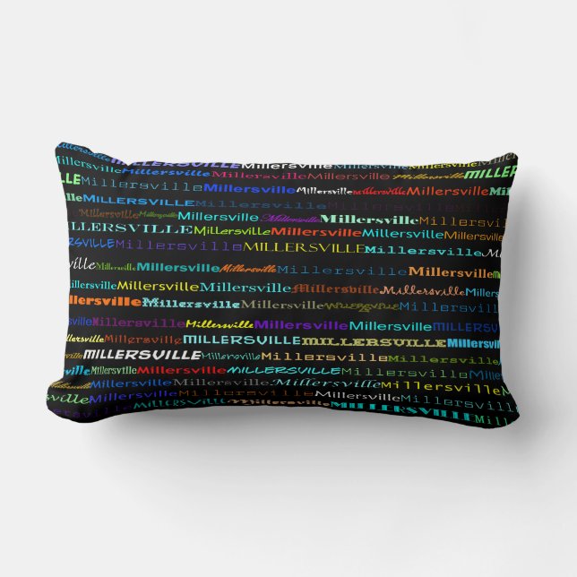 Rectangle Millersville Conception de texte I Lumbar Coussin (Recto)