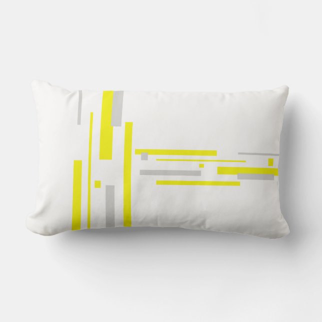 Rectangle Minimalisme Art Abstrait Coussin Coussin gris jaun (Recto)