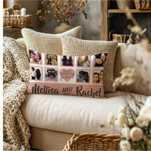 Rectangle Modern Best Friends Photo Nom Lumbar Coussin