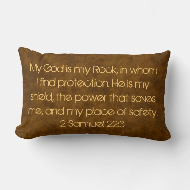 Rectangle Mon Dieu est mon coussin de vers de bible de roche (Recto)