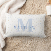 Rectangle Monogramme Baby Boy Blue Nursery Decor Coussin (Couverture)