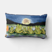 Rectangle Moon Frogs Family Night Designer Coussin (Verso)
