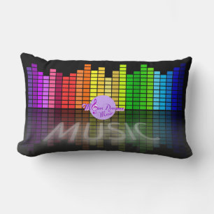 Rectangle MoonDreams Music Equalizer Lumbar Coussin