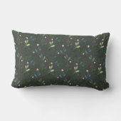 Rectangle Motif aquarelle feuille monogramme coussin lombair (Verso)