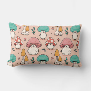 Rectangle Motif de champignons Lumbar Coussin