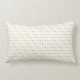Rectangle Motif de ligne Coussin Lumbar jaune et gris