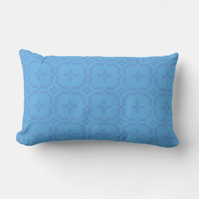 Rectangle Motif de tapisserie galloise, Coussin chic Blue Lu (Recto)