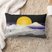 Rectangle Mt.FUJI & MOON Japon Lumbar Coussin (Couverture)