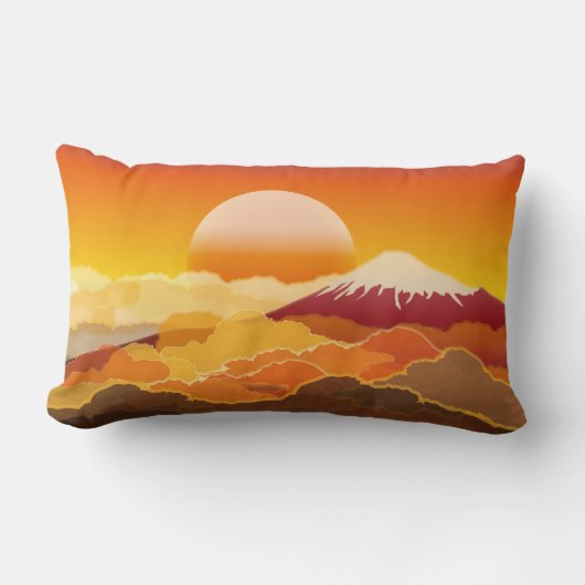 Rectangle Mt.FUJI & SUNSET Lumbar Coussin Japon (Recto)