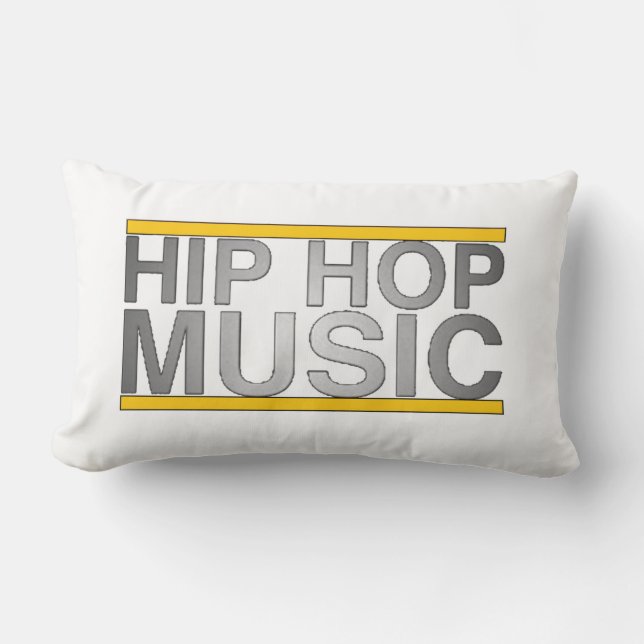 Rectangle Musique Hip hop (blanc - noir 2 faces) Coussin (Recto)