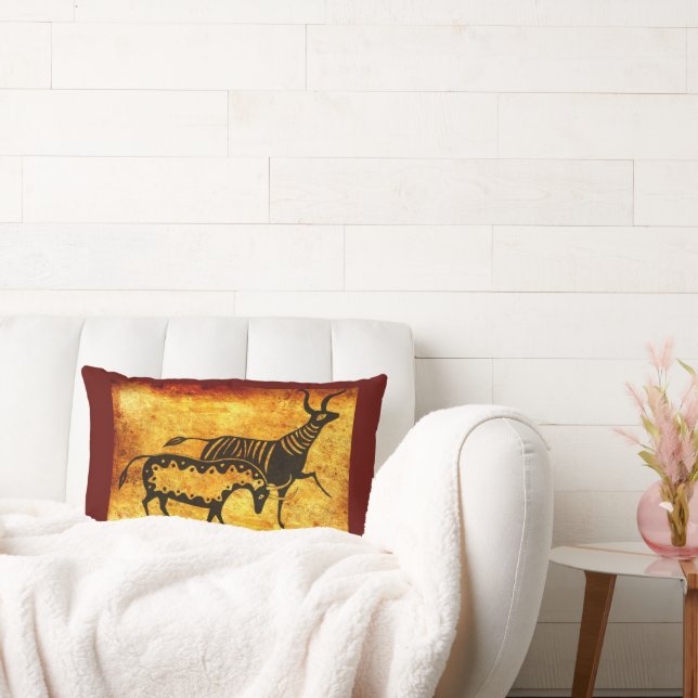 Rectangle Mycénien Grec Inspiré de la Terre Tones Coussin de (Canapé)