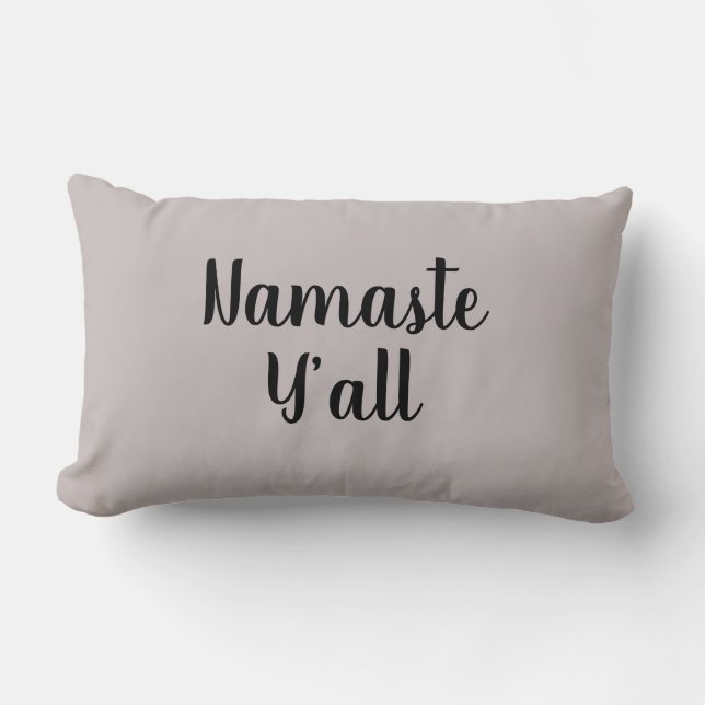 Rectangle Namaste Yall Script Yoga Coussin (Recto)