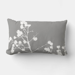 Rectangle nature art coussin gris et blanc décoration de la