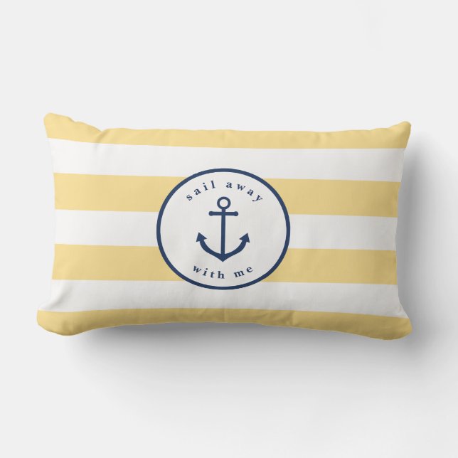 Rectangle Nautical rayé s'envole avec moi coussin (Recto)