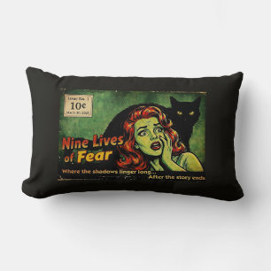 Rectangle Neuf Vies de Peur – Numéro 1 Coussin Rétro Horreur