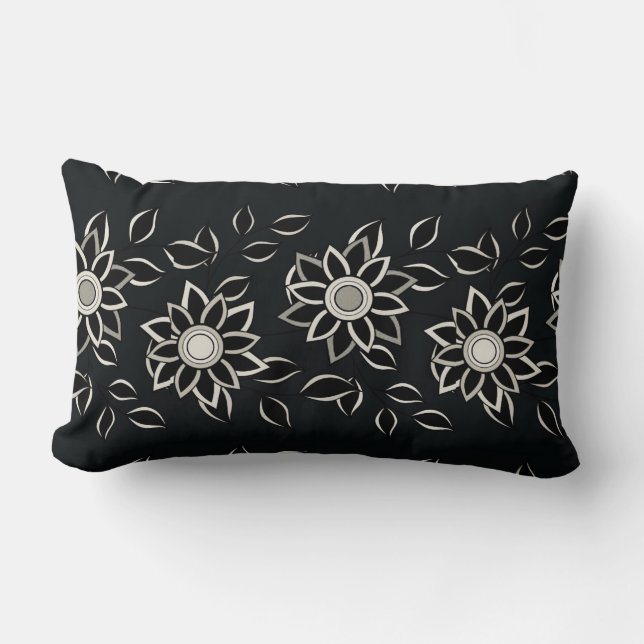 Rectangle Nick David - coussin lombaire noir de bandanna (Recto)