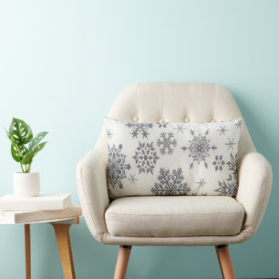 Rectangle Noël Motif de vacances Coussin de flocon de neige