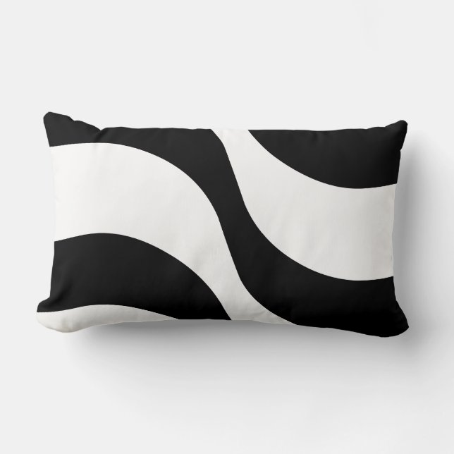 Rectangle noir + blanc zèbre rayure motif moderne coussin mo (Recto)