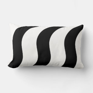 Rectangle noir + blanc zèbre rayure motif moderne coussin mo