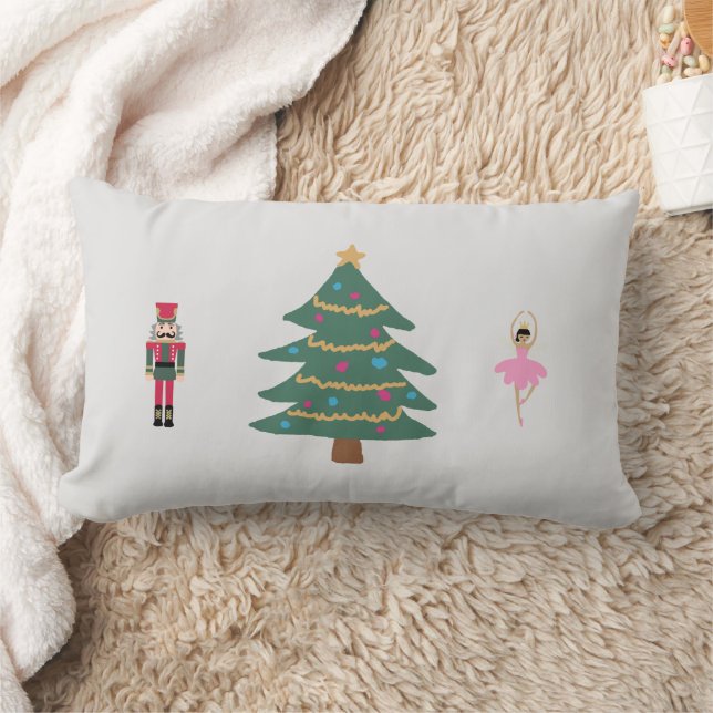 Rectangle Noisette Ballet Peinture de Noël Lumbar Coussin (Couverture)