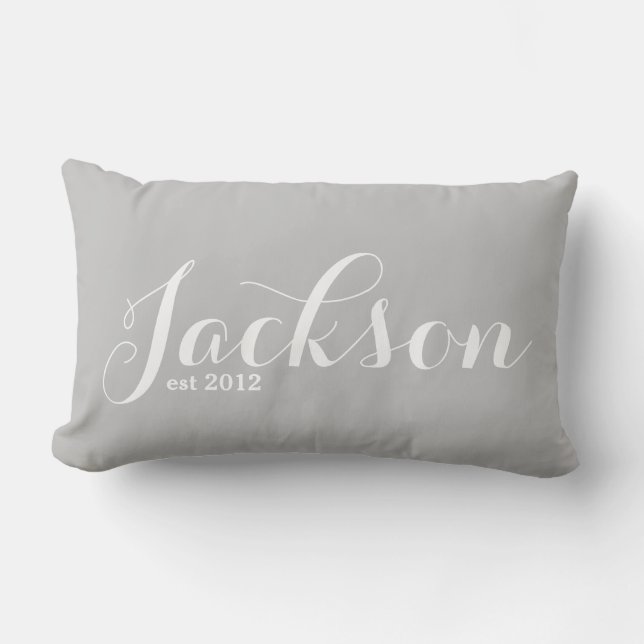Rectangle Nom Lumbar Coussin gris et blanc (Recto)