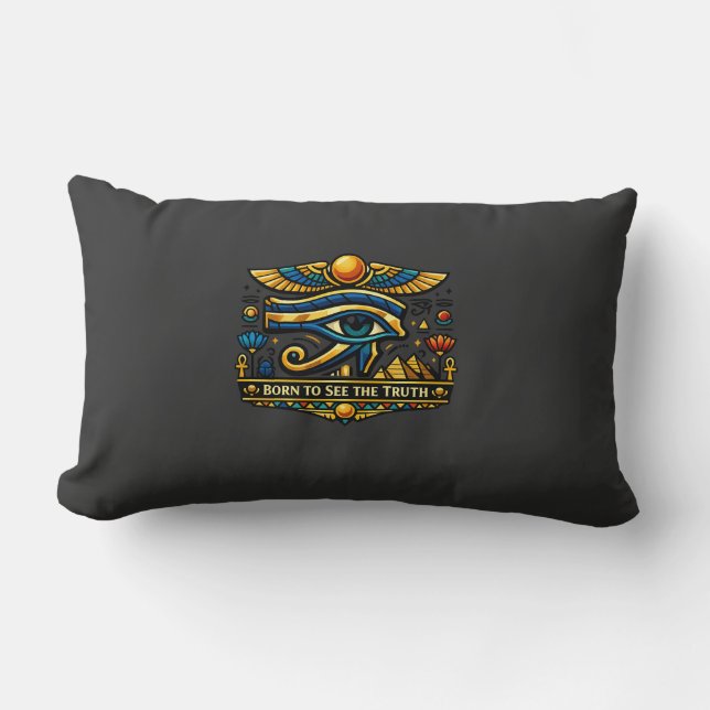 Rectangle Œil d'Horus Égypte antique Coussin de jet (Recto)