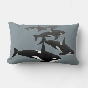 Rectangle Orca Baleine Coussin Tueur Baleine Art Jeter Oreil