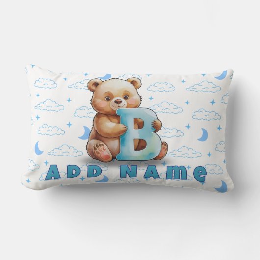 Rectangle Ours & B - Lumbar Coussin pour bébé garçon (Recto)