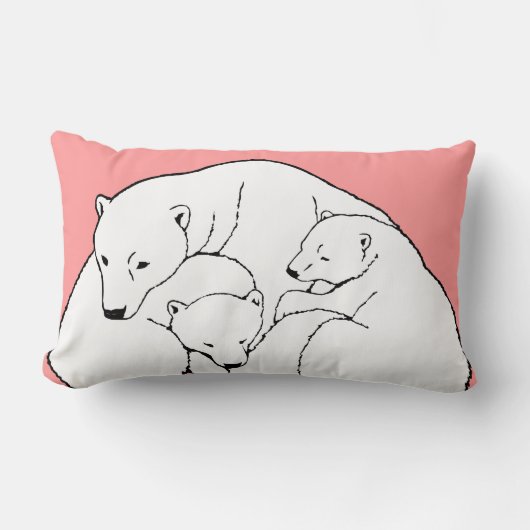 Rectangle Ours polaire Art Coussin Mère w. Coussin bébé ours (Recto)
