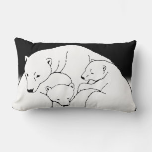 Rectangle Ours polaire Art Coussin Mère w. Coussin bébé ours
