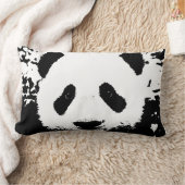 Rectangle Panda Pop Art Lumbar Coussin (Couverture)