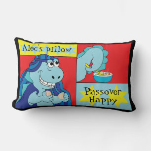 Rectangle Pâque 13/21" Lumbar Coussin Dinosaur Happy