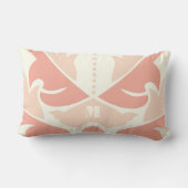 Rectangle Pêche et corail Moderne Coussin Damas (Verso)