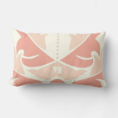 Rectangle Pêche et corail Moderne Coussin Damas (Recto)