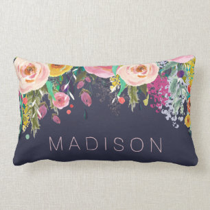Rectangle Peint Floral Personnalisé Filles Coussin