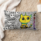 Rectangle Pensez à l'olive ・ So Meowgical Chat Coussin par T (Couverture)