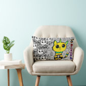 Rectangle Pensez à l'olive ・ So Meowgical Chat Coussin par T (Chaise)