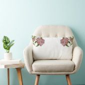 Rectangle Peonies de Budding sur un Coussin Lumbar (Chaise)