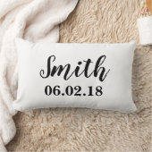 Rectangle Personnaliser Mariage Date Coussin chambre (Couverture)